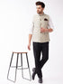 Men's Beige Jacquard Nehru Jacket